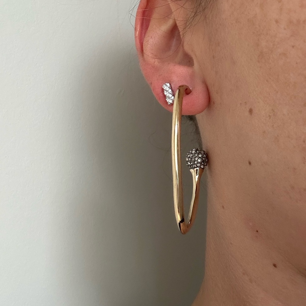 Alexis Bittar Miss H Crystal Hoop Earrings - Picture 8 of 9